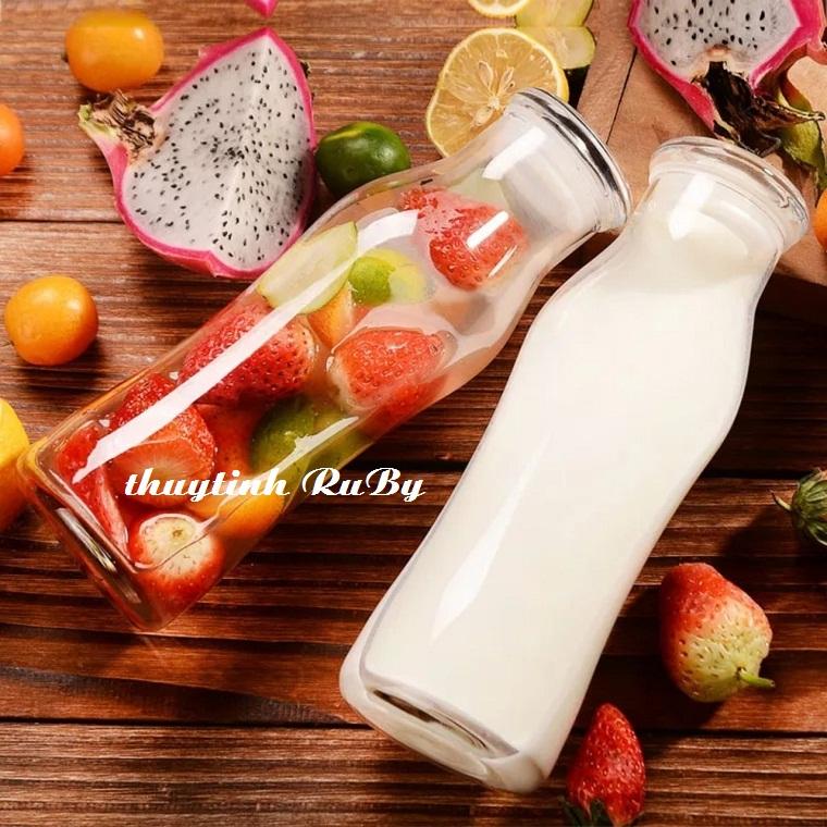 Bình nước thủy tinh libbey cao cấp detox 580ml - bình detox, chai nước
