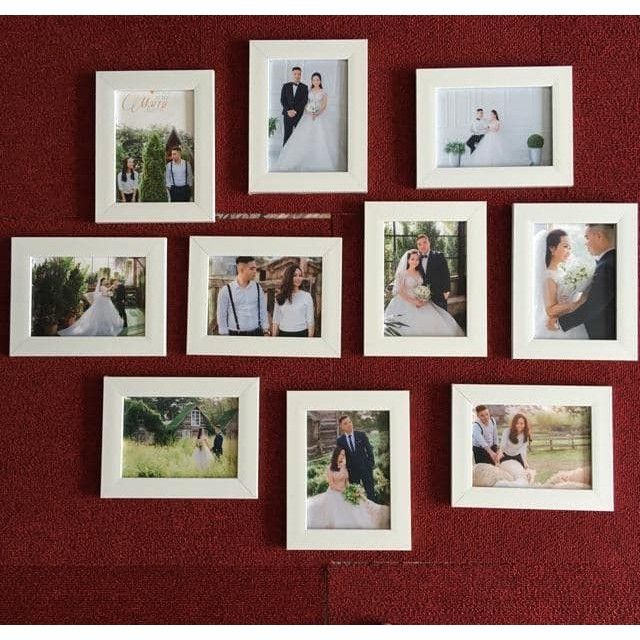 Khung Ảnh Treo Tường 10 Khung 13x18 cm - Bảo Hành Gãy, Vỡ - Hỗ Trợ In Hình