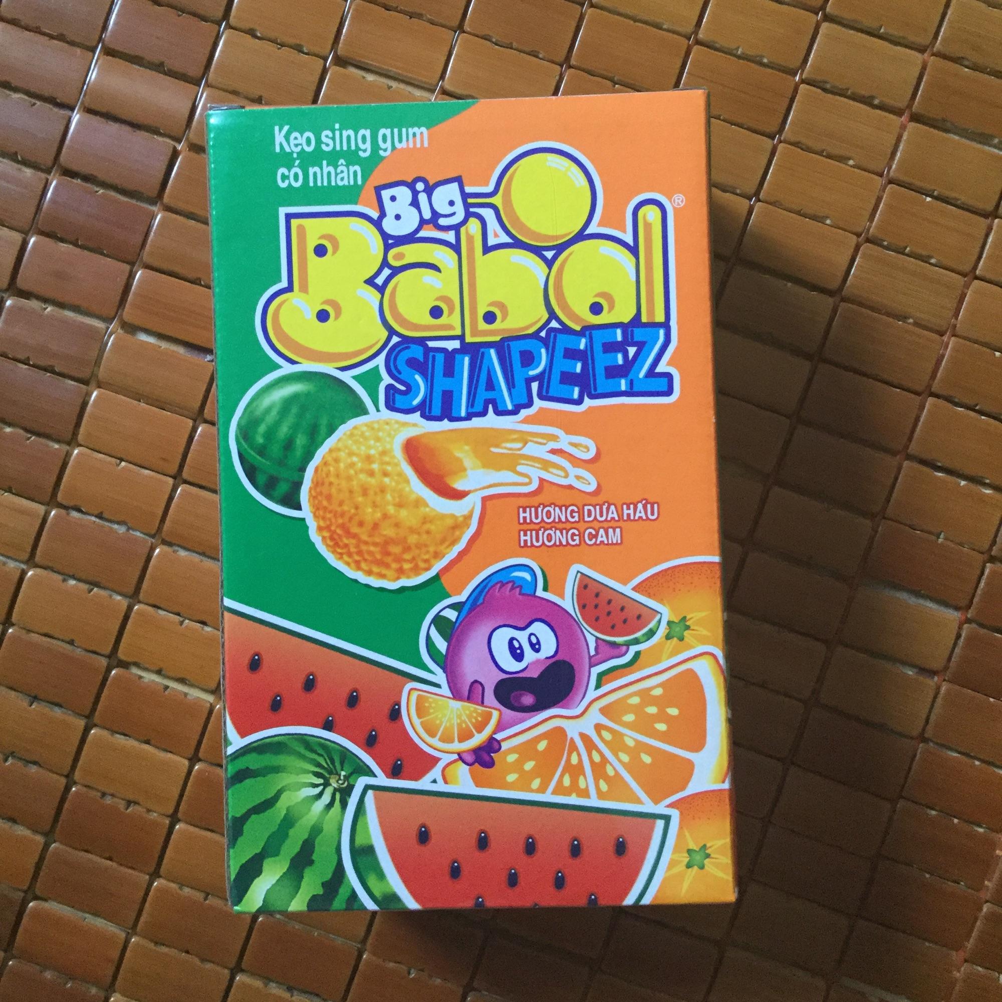 Kẹo Sing Gum Big Babol SHAPEEZ Hương Dưa Hấu và Hương Cam (40 Viên Dưa Hấu 10 Viên Cam)