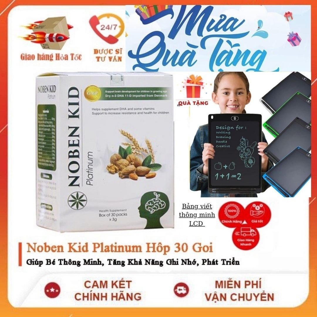 NOBEN KID Cốm Trí Não, DHA Cho Bé, Giúp Bé Thông Minh, Tặng Ngay Bảng Học Thông Minh Cho Bé