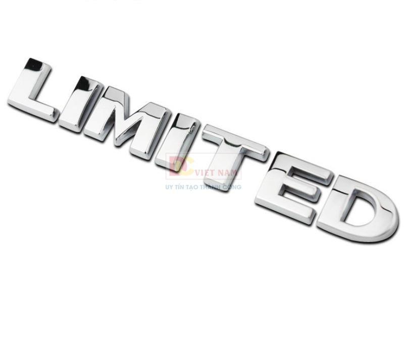 Decal tem chữ limited 3d inox cao cấp dán trang trí ô tô g40405
