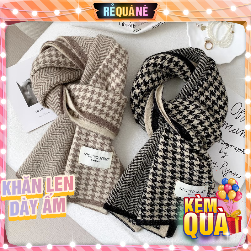 Khăn len thời trang nam nữ 2 mặt răng cưa cỡ dài khăn choàng cổ hàn quốc rqn2437 - requane