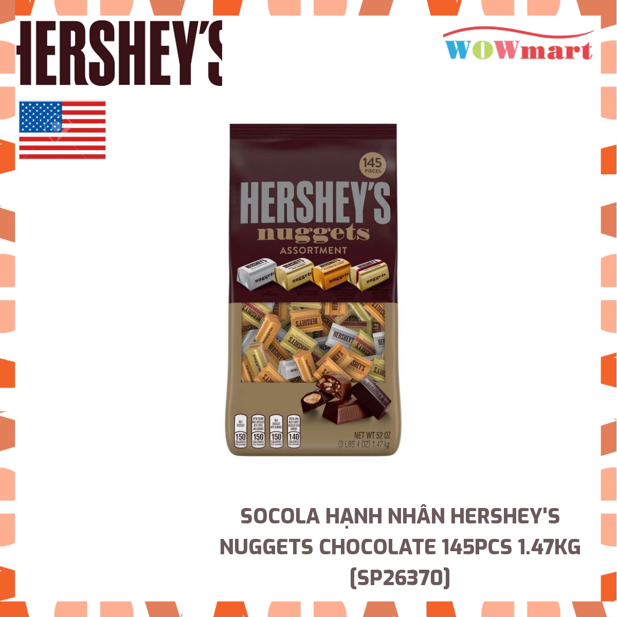 Socola tổng hợp Hershey’s Nuggets Assortment Chocolate 1.47kg MỸ