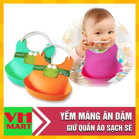 Yếm ăn dặm cho bé silicon Cao cấp
