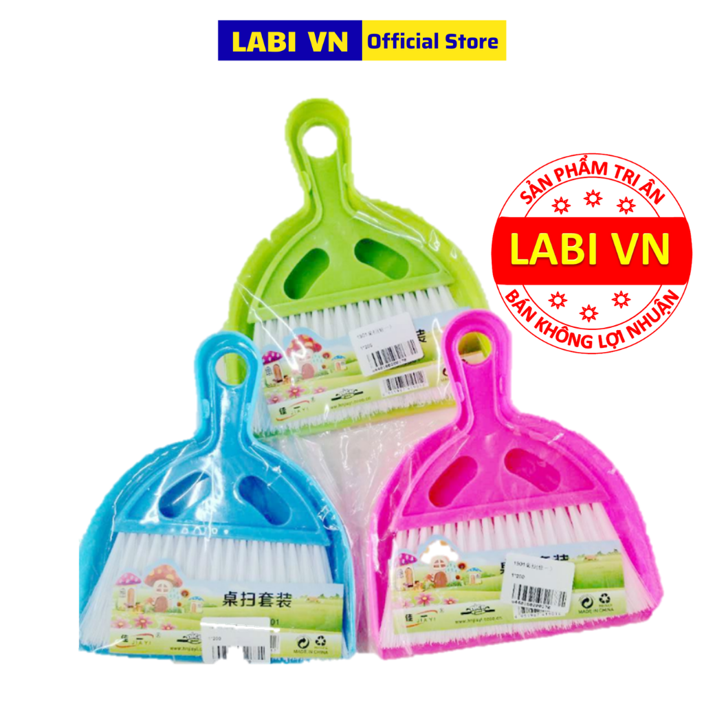 Chổi Kèm Hót Rác LABI VN LB114 - Quét Dọn Thiết Bị Và Ban Thờ - Hàng Chính Hãng