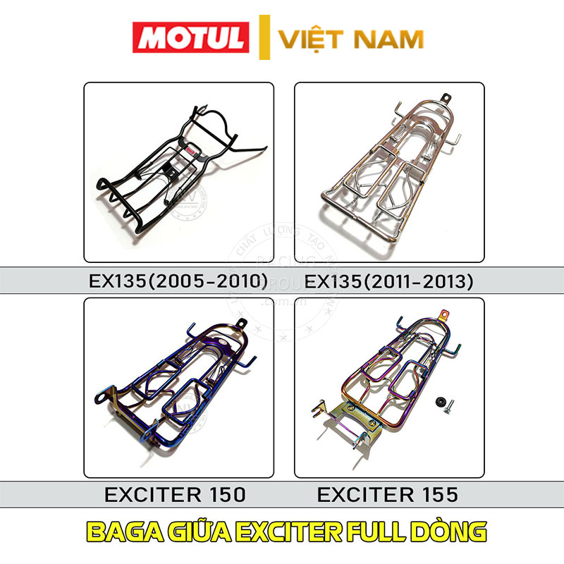 Baga giữa exciter full đời ex 2005 - 2010, ex 135 2011 -2013, exciter 135, exciter 150, exciter 155 dày 10li cao cấp