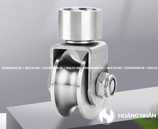 Bánh xe cửa lùa xoay 360 độ chất liệu inox 304