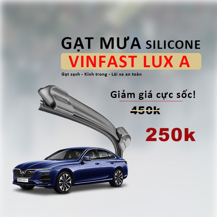 Gạt Mưa Cho Xe Vinfast Lux A - Gạt Mưa Lưỡi Silicon siêu sạch GM68