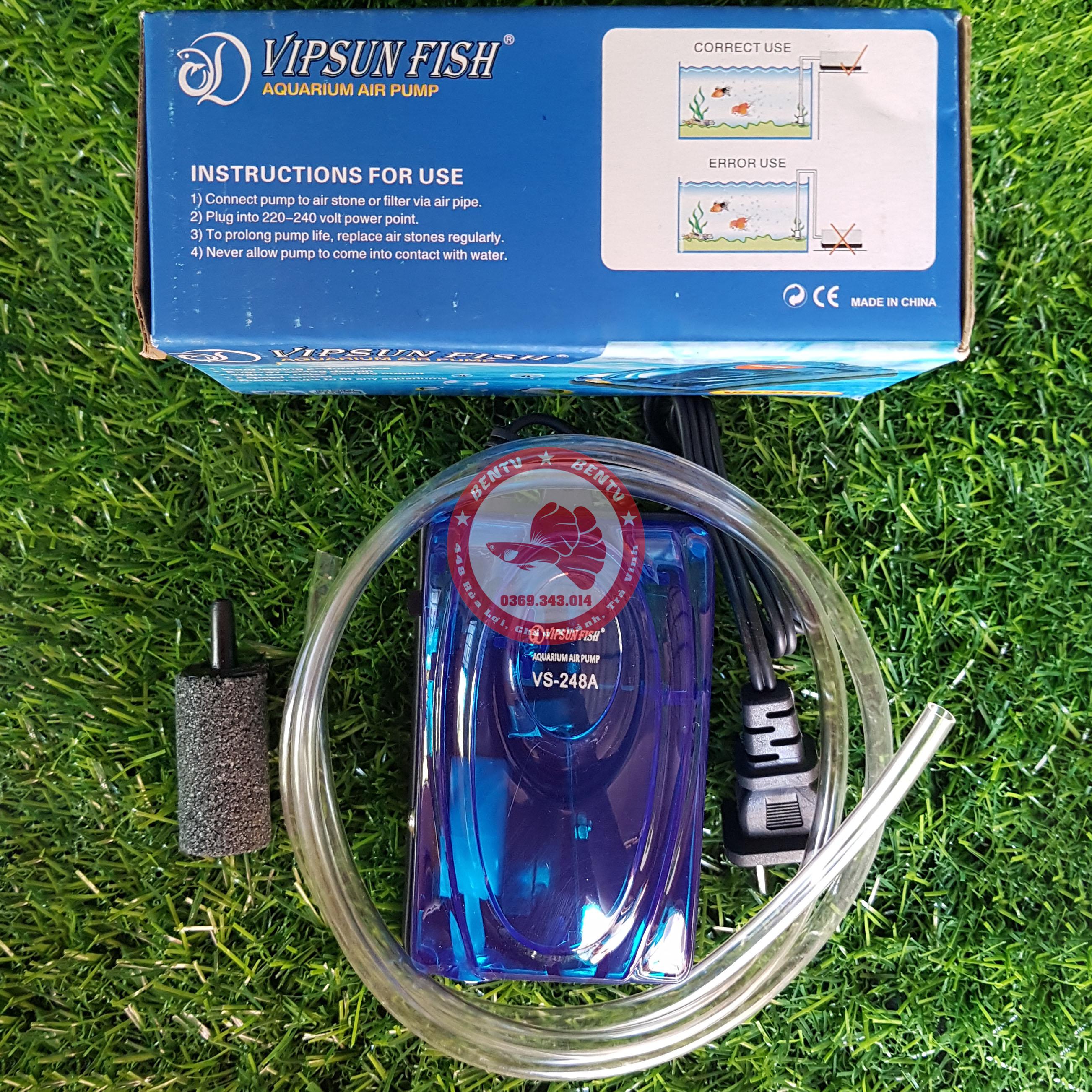 Máy sủi khí oxy 1 vòi vipsun vs-248a - tặng 1m dây và 1 đá