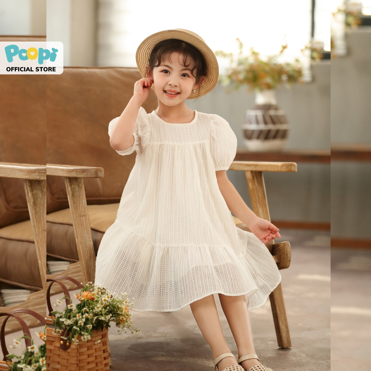 Váy bé gái poopi đầm bé gái kiểu babydoll dễ thương