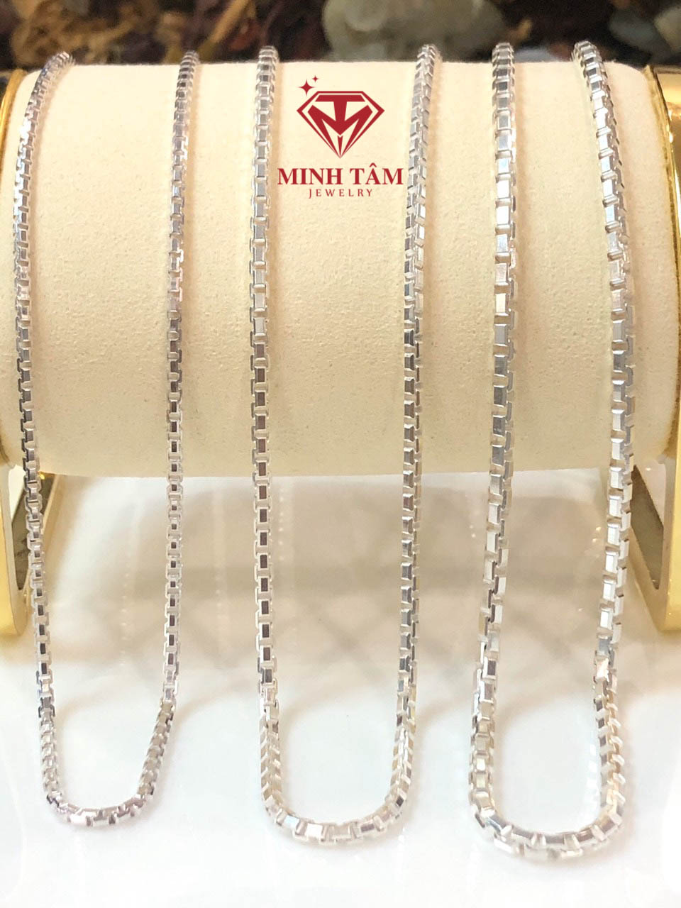 Dây chuyền bạc nam dây hộp bạc 925 bản to 2.8mm Minh Tâm Jewelry