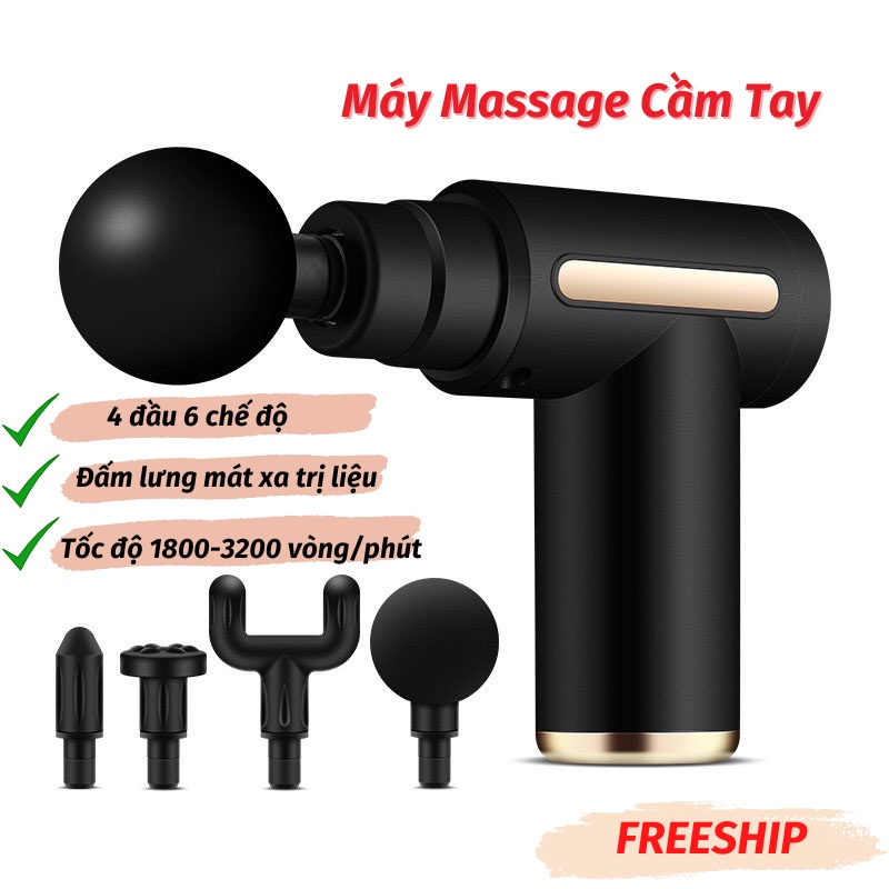 Máy massage cầm tay mini, súng massage cầm tay mini toàn thân 6 cấp độ chuyên sâu đa năng