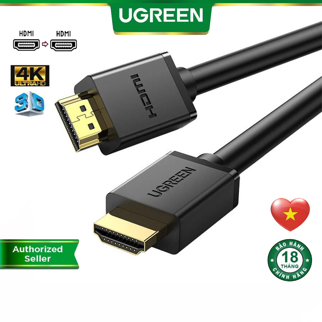 Cáp hdmi 2.0 cao cấp ugreen hd104 hỗ trợ ethernet 4k 2k hdmi chính hãng