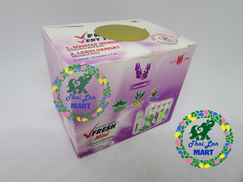 12 chai dầu lăn vfresh mini indonesia mùi lavender 4 ml