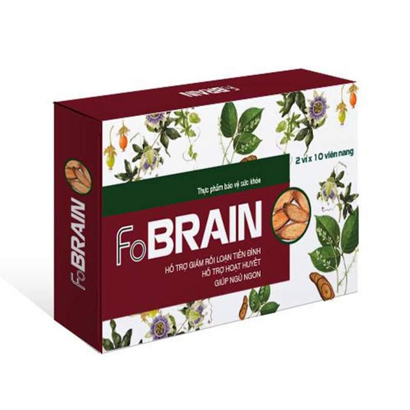 FOBRAIN - Hỗ trợ rối loạn tiền đình (Hộp 2 vỉ x 10 viên nang mềm)