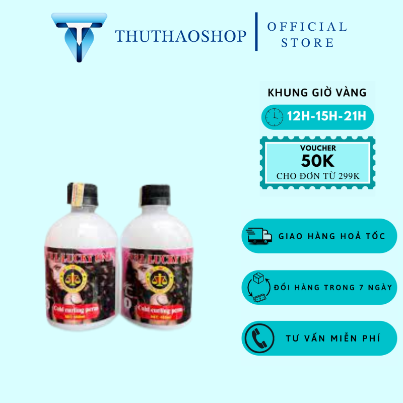Thuốc uốn tóc lạnh tại nhà Full Lucky One 450ML *2 - Uốn lạnh siêu xoăn không cần mềm hóa