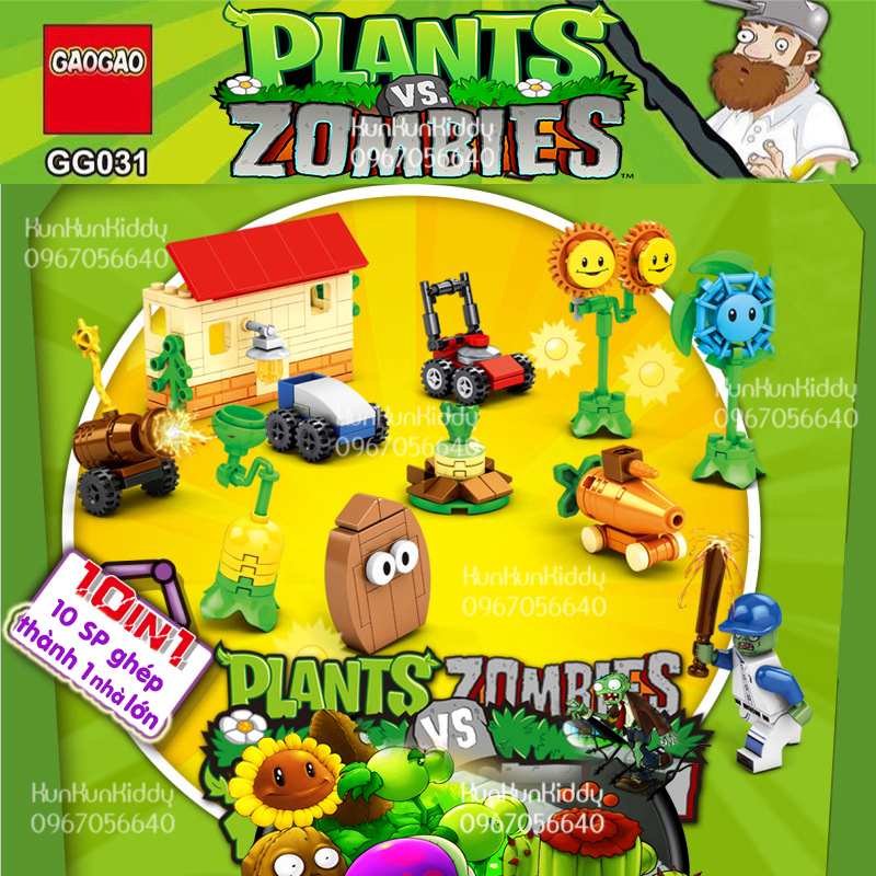 Đồ chơi lắp ghép mô hình hoa quả nổi giận plant vs zombie