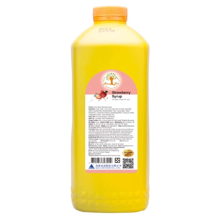 Siro Maulin Dâu chai 2.5 kg. Hàng công ty có sẵn. Giao hàng ngay