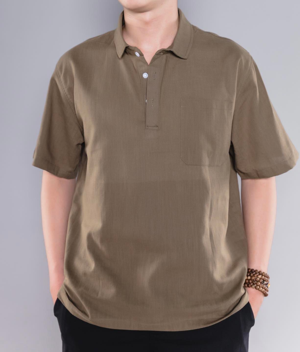 Áo đũi cổ Polo cao cấp màu TRẮNG - 1