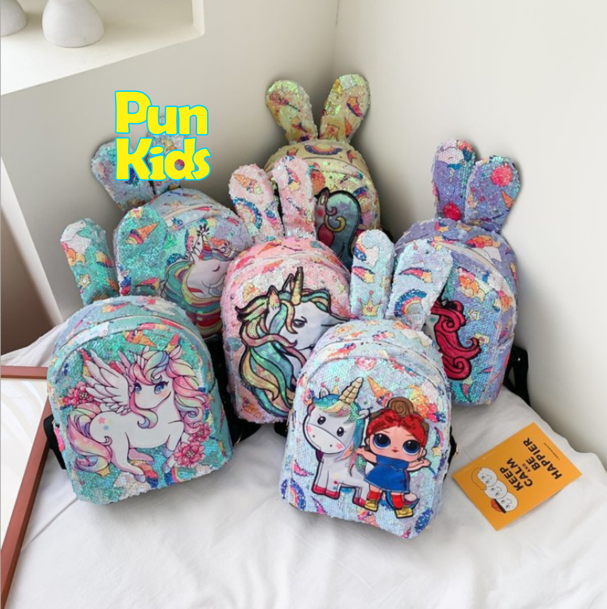 Balô kimsa pony nhiều màu thời trang 2021 tai thỏ
