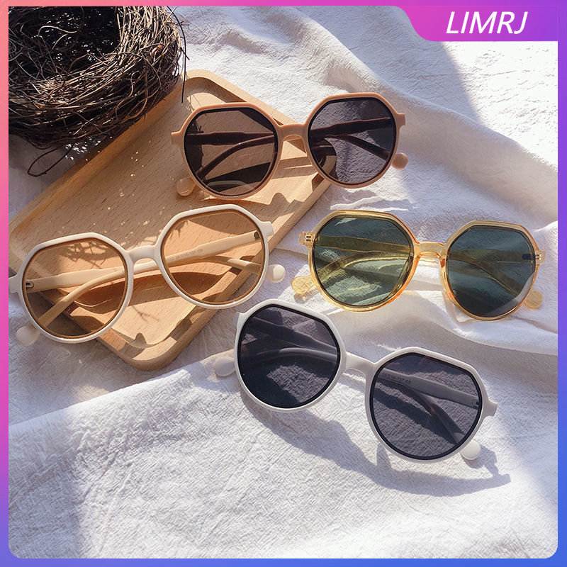 Limrj kính râm thời trang hàn quốc kính râm gọng tròn cá tính kính râm gọng lớn ins candy color