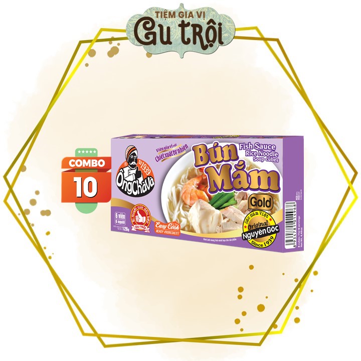 Combo 10 hộp viên gia vị bún mắm gold ông chà và 126g