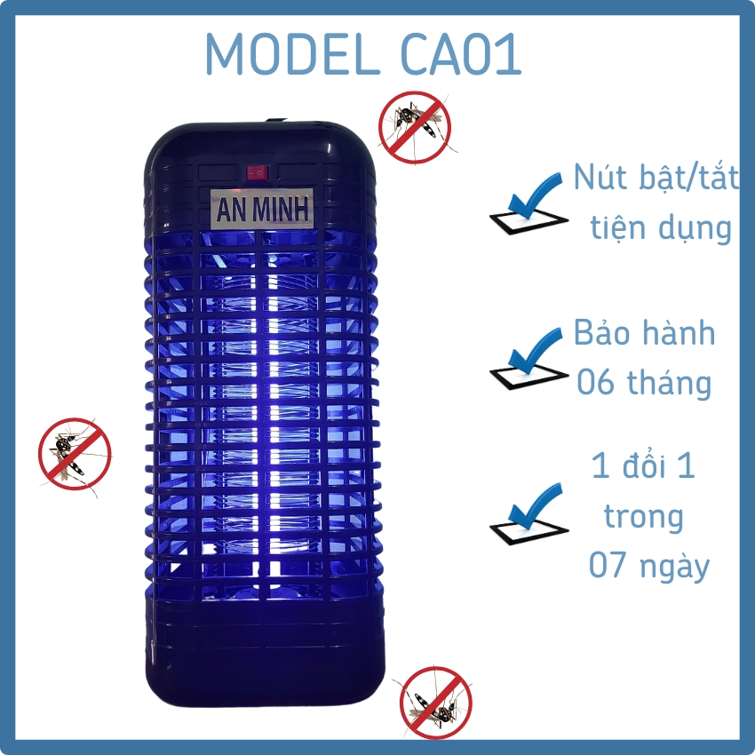 [Có quà tặng] Đèn bắt muỗi thông minh, đèn diệt muỗi và côn trùng An Minh CA01 bảo hành 6 tháng có công tắc bật/tắt, thu hút muỗi bằng ánh sáng, diệt muỗi trong 30 phút, an toàn khi sử dụng