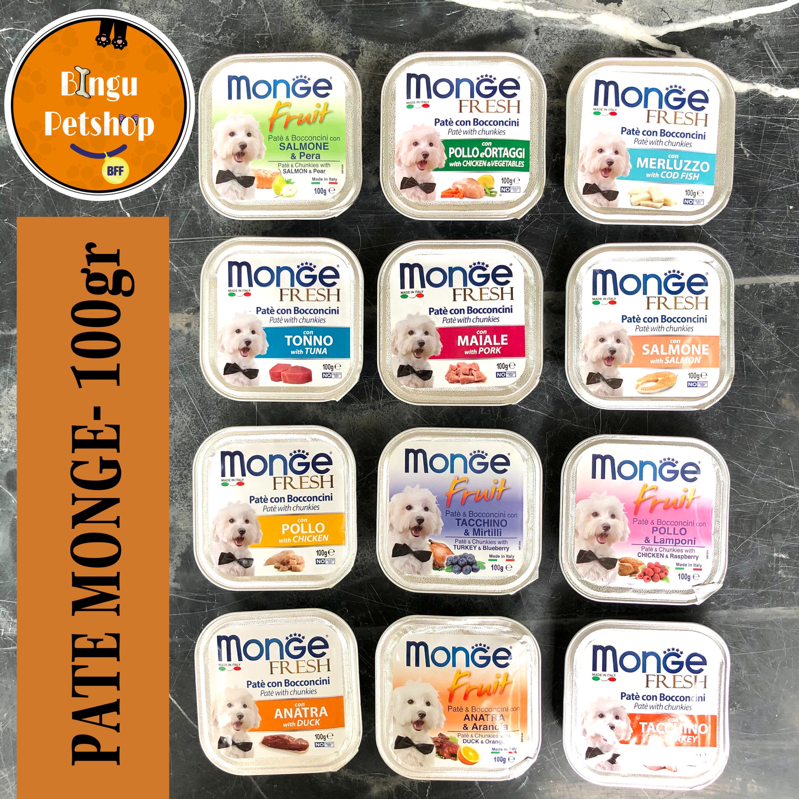 Thức ăn pate ý monge cao cấp cho chó 100g