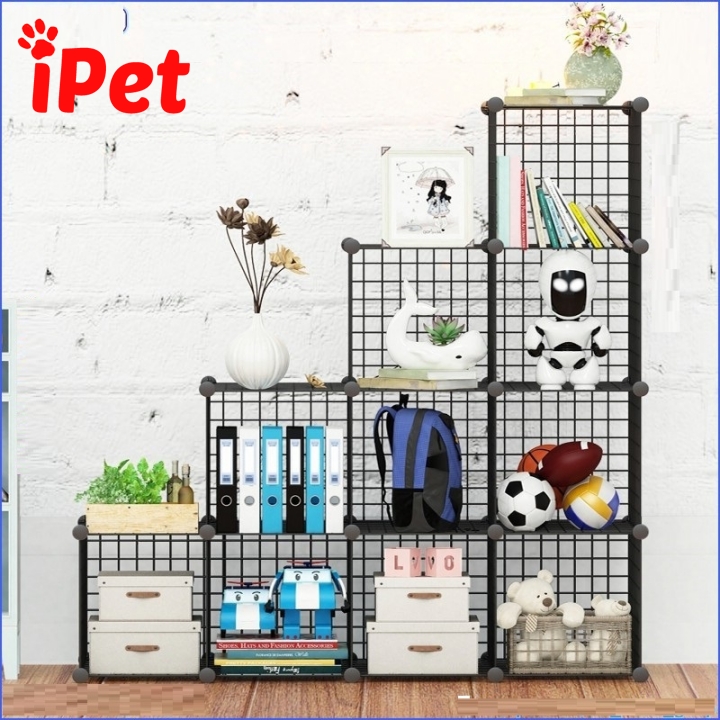 Kệ tủ lắp ghép lưới sắt đa năng - combo 10 ô - ipet shop