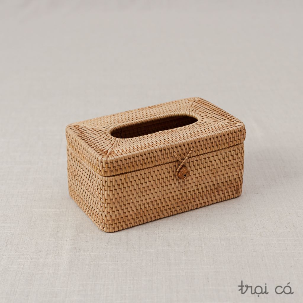 Hộp Đựng Giấy Ăn Bằng Mây hình tròn, hình chữ nhật chất lượng cao
