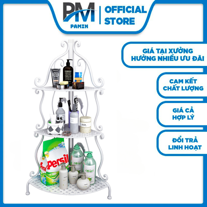 Kệ góc hoa văn - 4 tầng thép cacbon sơn tĩnh điện 5 lớp - Kiểu dáng đẹp, hiện đại - PAMIN