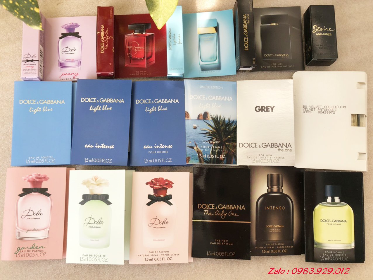 Mẫu thử Vial nước hoa D&G Dolce & Gabanna các mùi