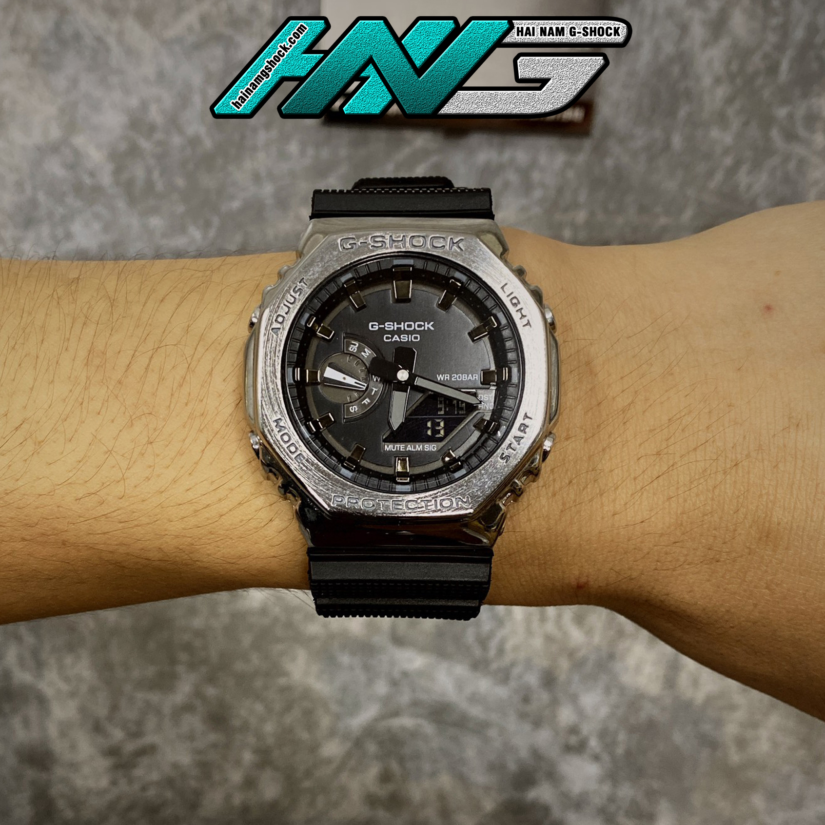 Đồng hồ nam g-shock gm-2100-1a custom camouflage | gm-2100 custom | gm2100 | full phụ kiện