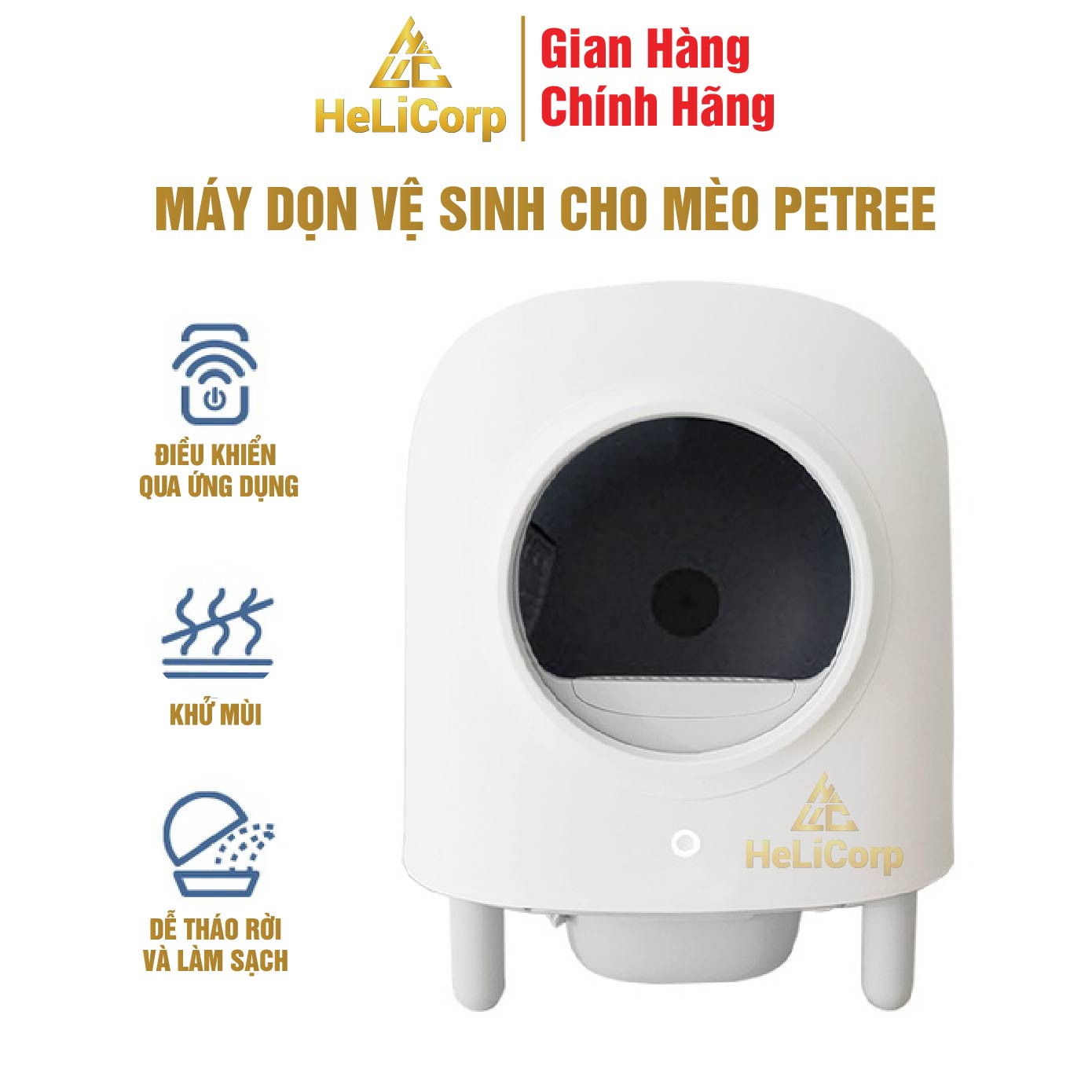 Máy Dọn Phân Cho Mèo Máy Dọn Vệ Sinh Cho Mèo Tự Động PETREE 2 WIFI 2022 HeLiCorp