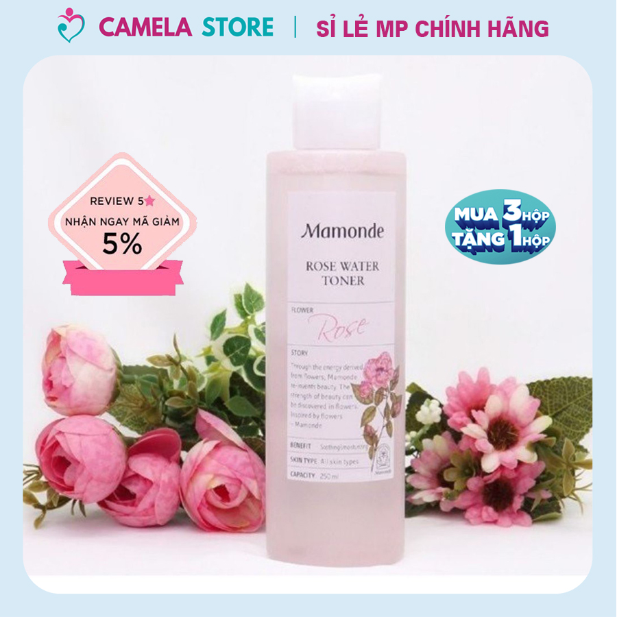 Toner Mamonde 250ml | Nước Hoa Hồng Mamonde Rose Water Toner cung cấp độ ẩm, làm mịn da