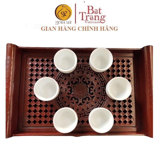 Bộ 6 chén (tách) sứ Bát Tràng, loại nhỏ không quai