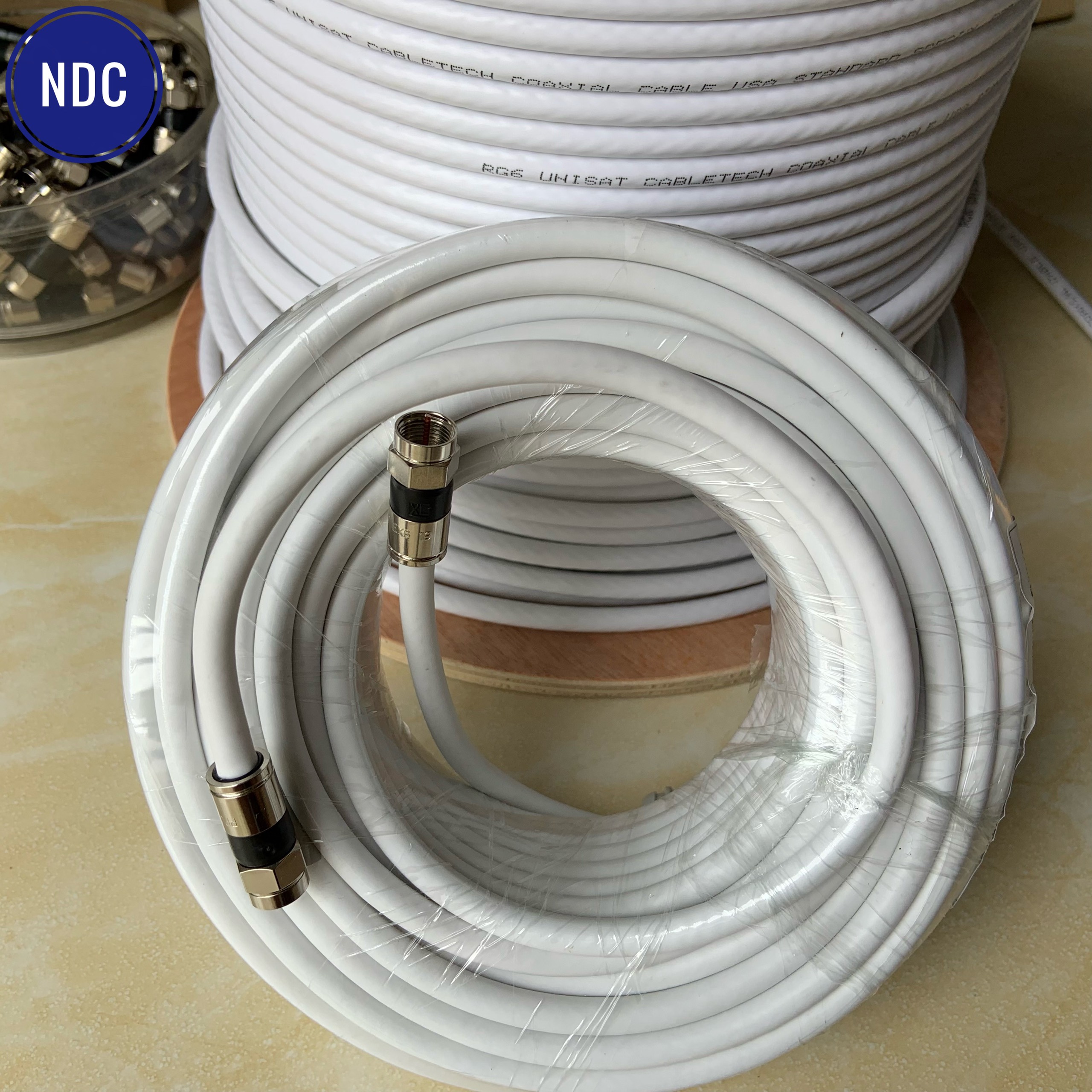 Cuộn Cáp TV UNISAT Bấm Sẵn 2 Jack Nén (5-10-15-20-25-30m) Chịu Nhiệt, Chống Nhiễu Tốt