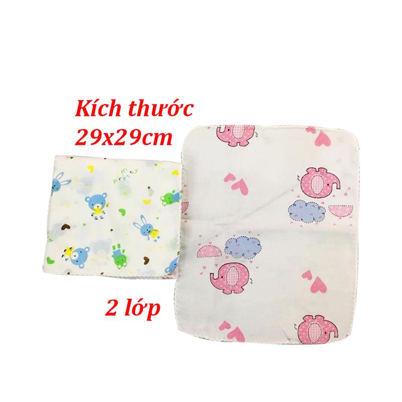 Gói 10 Khăn xô khăn sữa cho bé in hình hàng xuất nhật