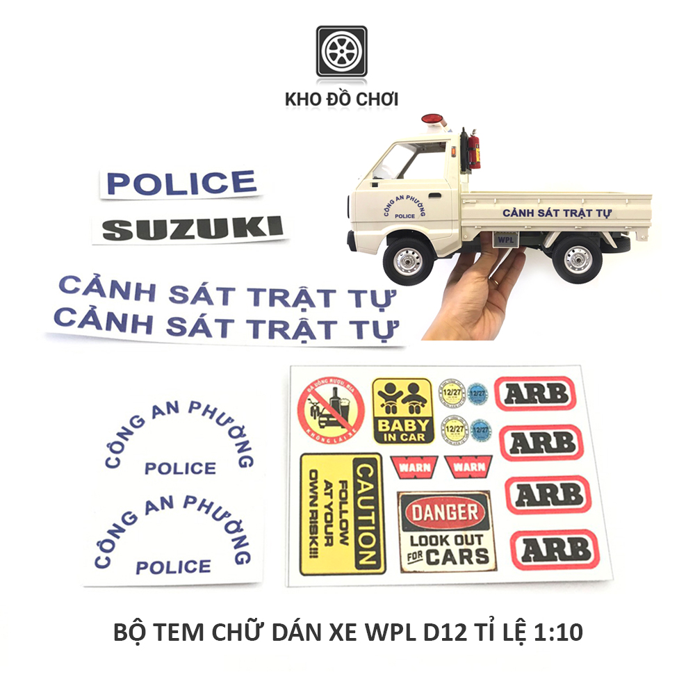 Bộ tem chữ dán xe WPL D12 tỉ lệ 1:10