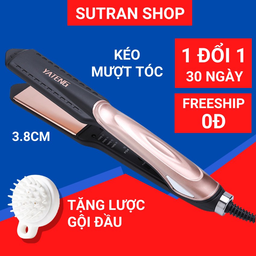 Máy Duỗi Tóc Nóng Nhanh Bản Lớn 4 Cm Chống Hư Tổn Là Thẳng Uốn Cúp Uốn Làm Xoăn Tóc Điều Chỉnh 4 Mức Nhiệt YT525