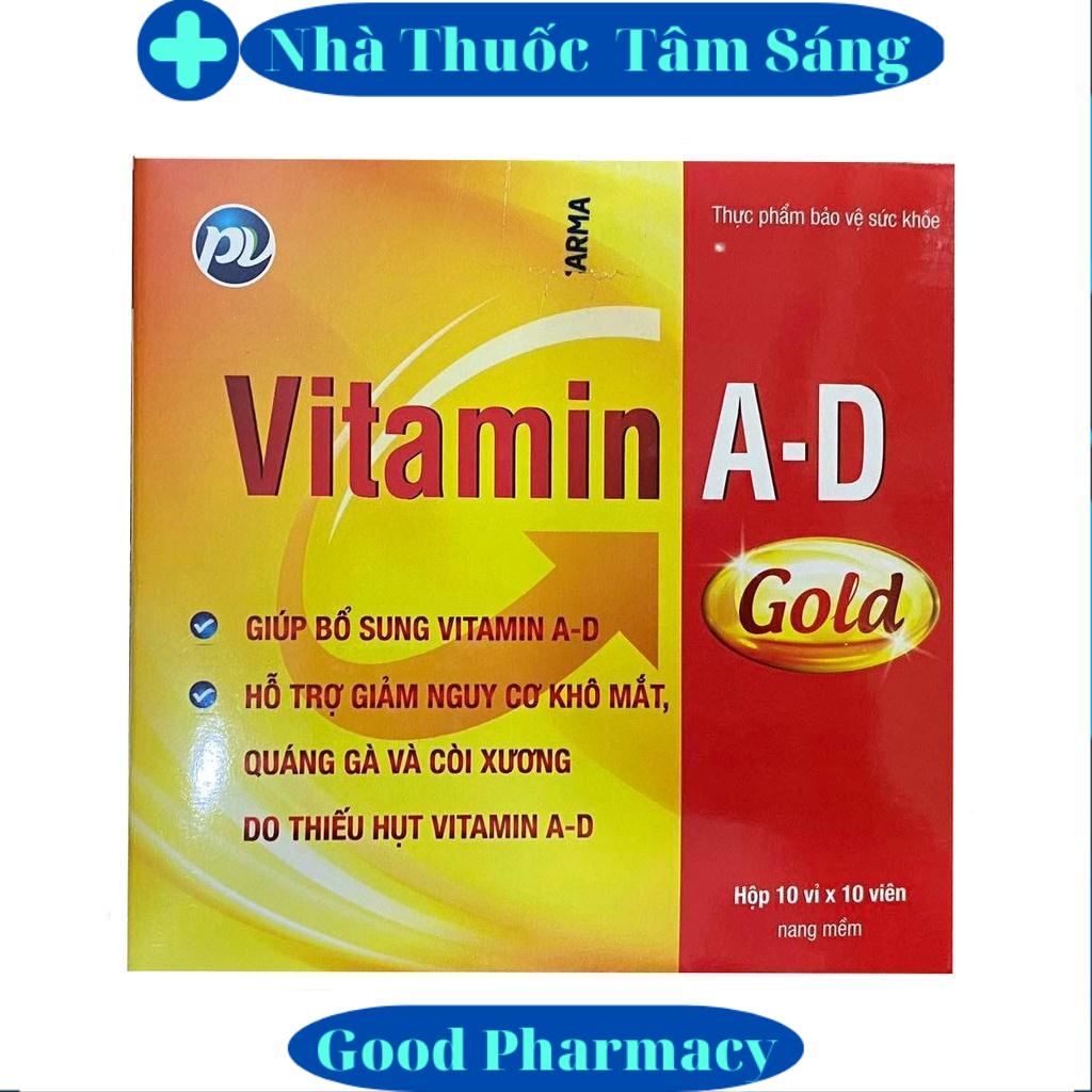 Vitamin AD Gold hộp 10 vỉ x 10 viên nang mềm Phúc Vinh h