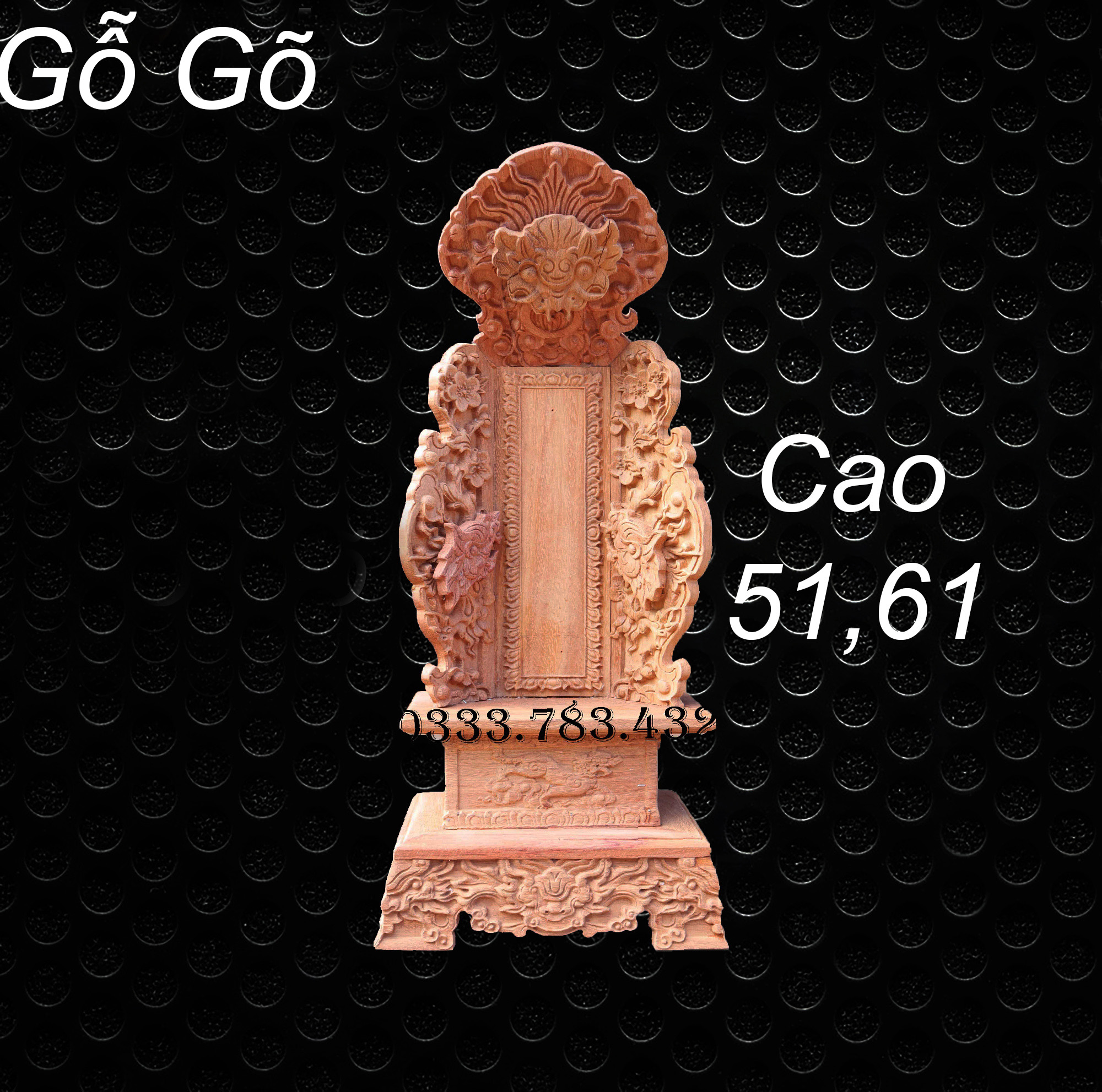 Bài vị bàn thờ gia tiên,linh vị thờ cúng cao 48,61cm