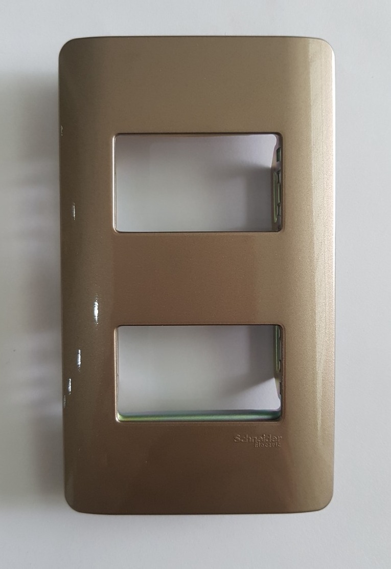 [HCM]Mặt cho 2 thiết bị size S dòng Zencelo A đồng ánh bạc của hãng Schneider