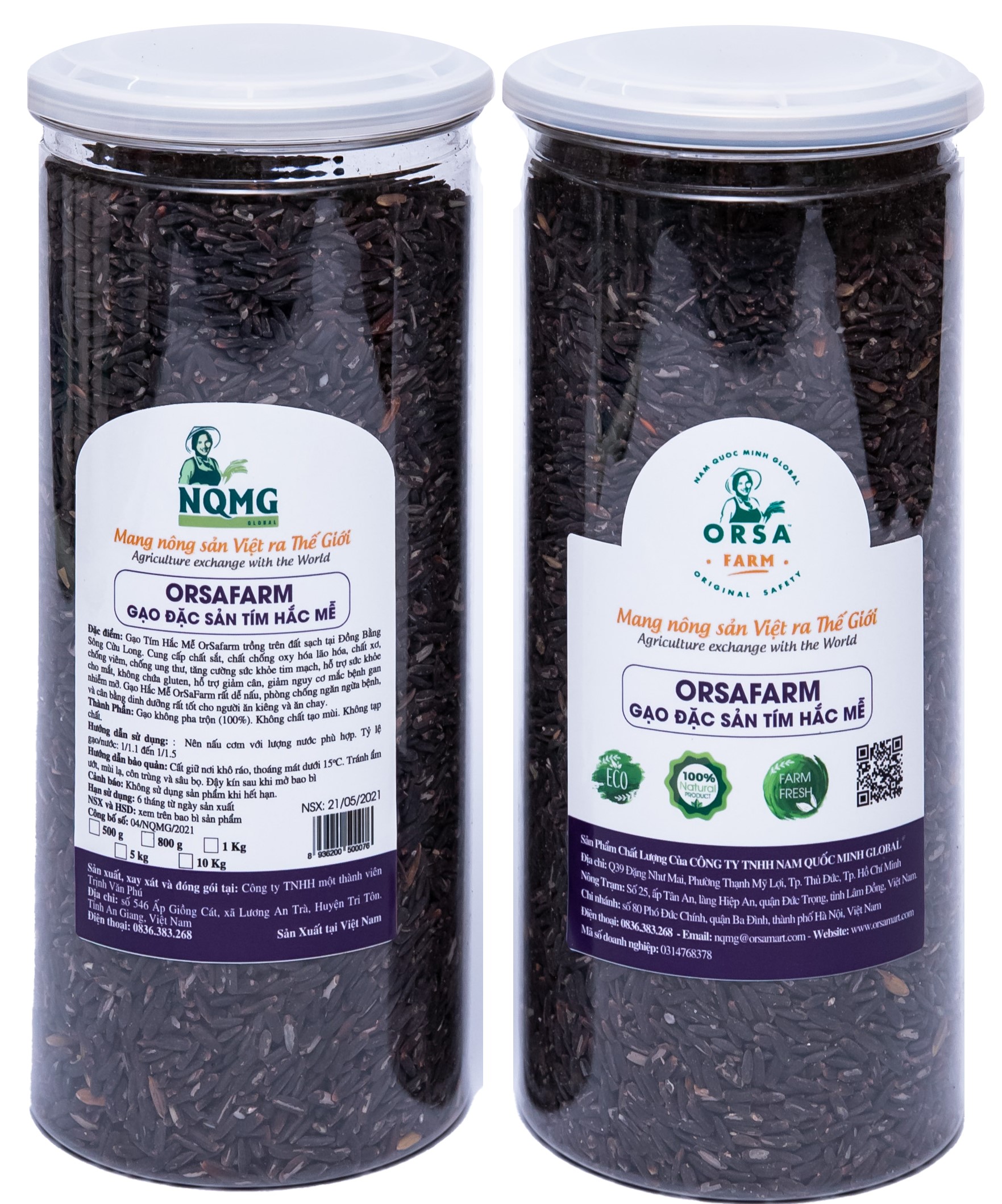 Gạo tím hắc mễ gạo đen orsafarm 800 gram gạo tím than tác dụng giảm cân