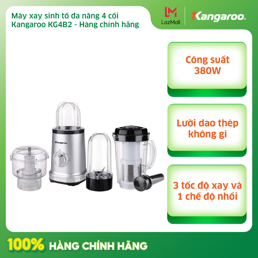 Máy xay sinh tố đa năng 4 cối Kangaroo KG4B2 - Hàng chính hãng