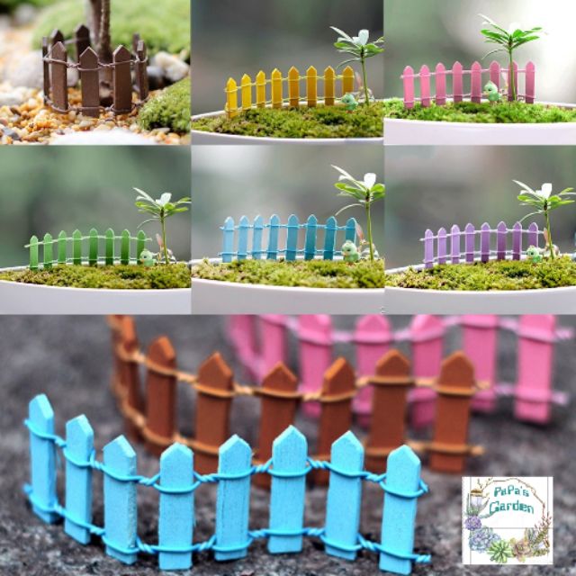 Terrarium ❤️ FREESHIP ❤️ Hàng rào gỗ tiểu cảnh mini tiểu cảnh sen đá sân vườn bể cá