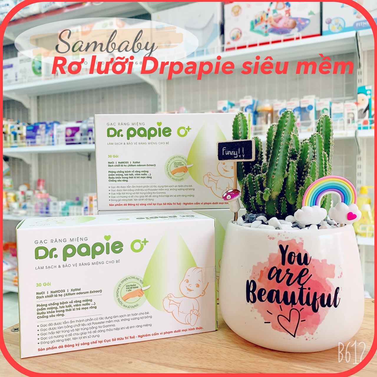 Gạc Rơ Lưỡi DR.PAPIE Vệ Sinh Răng Miệng Chống Nấm,Tưa Lưỡi Cho Bé