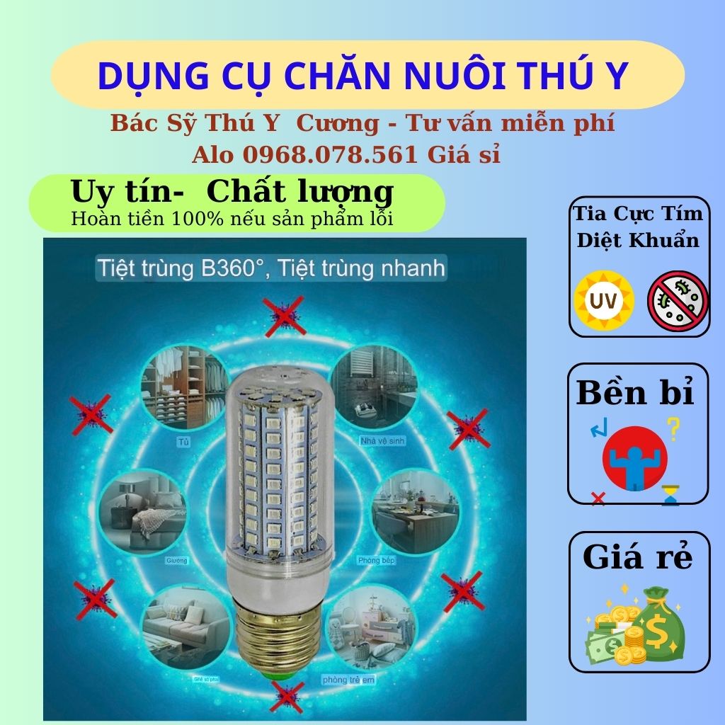 Bóng đèn uvc led diệt khuẩn 10w