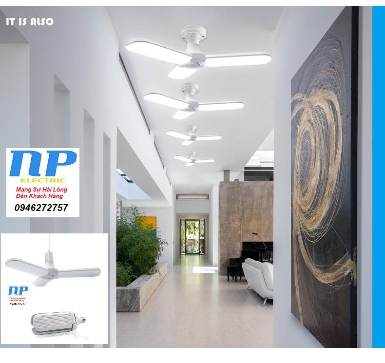 Đèn led siêu sáng 45w hình 3 cánh quạt - đui e27