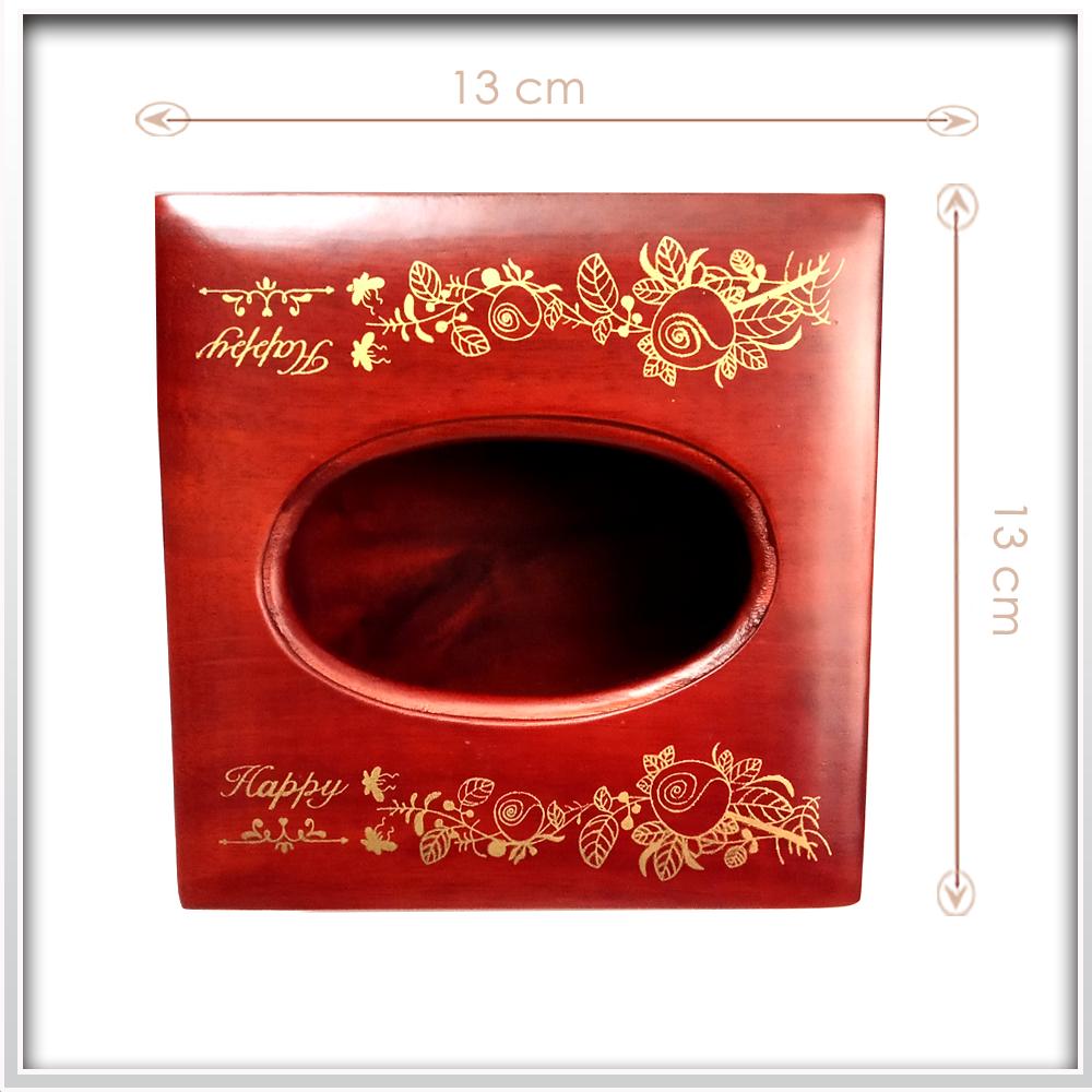 Hộp đựng khăn giấy hình vuông bằng gỗ tự nhiên, hàng thủ công cao cấp #màu gỗ đậm